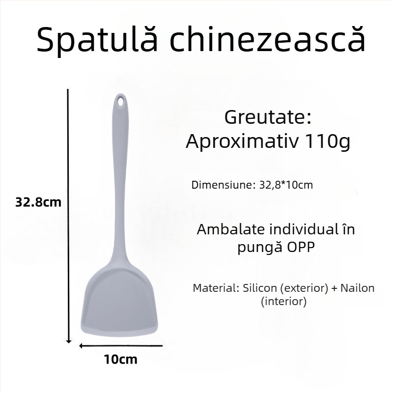 Spatulă din silicon pentru prăjit, ustensilă de bucătărie din silicon, nu zgârie tigăile