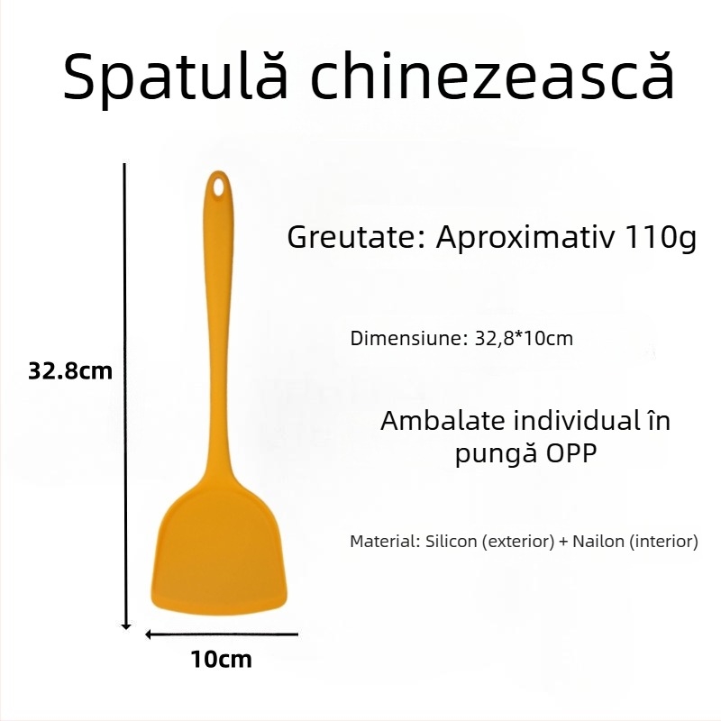 Spatulă din silicon pentru prăjit, ustensilă de bucătărie din silicon, nu zgârie tigăile