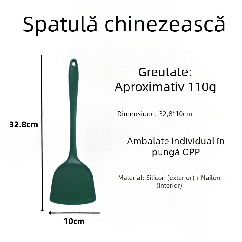 Spatulă din silicon pentru prăjit, ustensilă de bucătărie din silicon, nu zgârie tigăile
