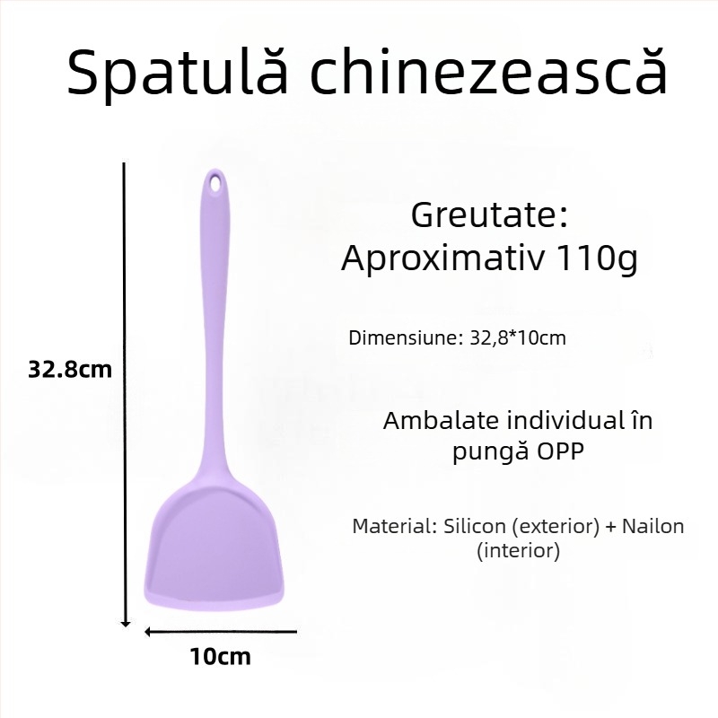 Spatulă din silicon pentru prăjit, ustensilă de bucătărie din silicon, nu zgârie tigăile