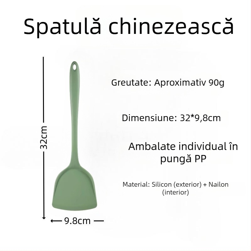 Spatulă din silicon pentru prăjit, ustensilă de bucătărie din silicon, nu zgârie tigăile