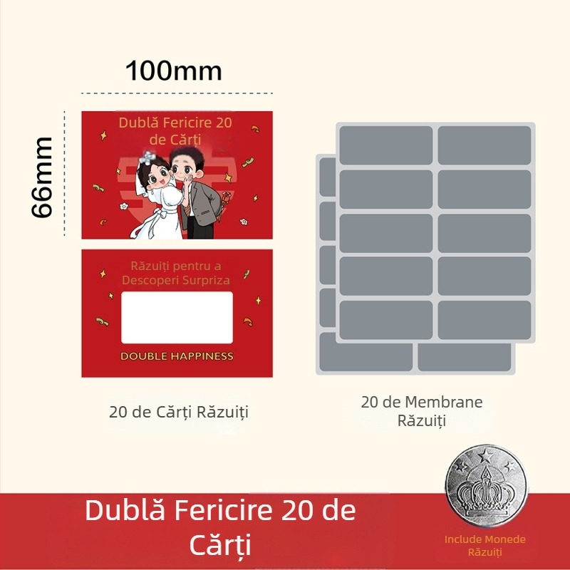 Carte de zgâriat pentru nuntă – card DIY, decor pentru jocul de la ușă și cadou de tombolă la nuntă