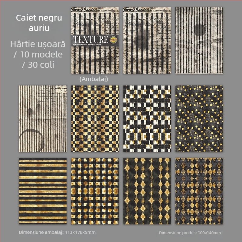 Hârtie cu textură vintage și motif temporal, fundal pentru jurnal cu pete de cafea în dungă, potrivită pentru scriere și decupare a notițelor