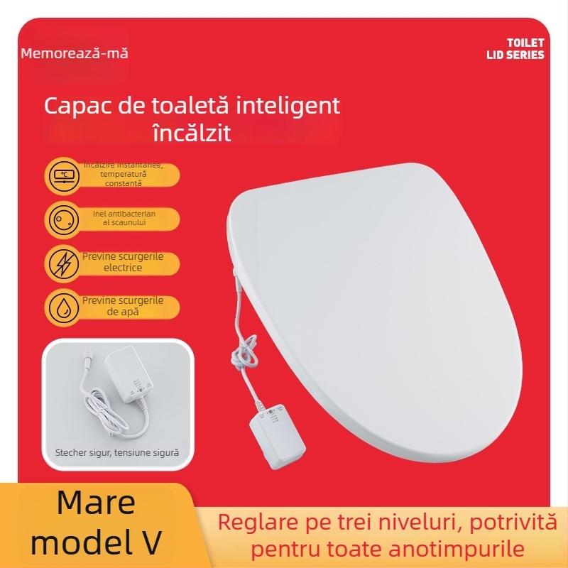 Capac de toaletă cu încălzire controlată a temperaturii, forme U și V (Big U, Big V, Standard U, Standard V), material PP, stil standard/lux
