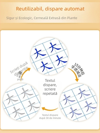 Carte de scriere pentru copii: caractere chinezești cu ordinea trasării, canale convexe-concave și exerciții cu numele