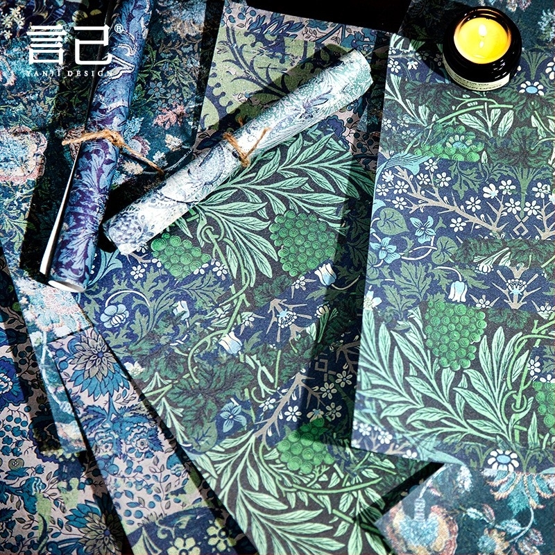 Yanji Baroque Relics Series Hârtie de fundal mare pentru artă retro, jurnal DIY