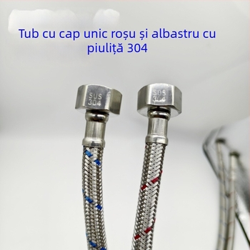 Furtun de alimentare din oțel inoxidabil 304 pentru apă caldă și rece, seturi duble de țevi, conectare rapidă, rezistent la temperatură și presiune, cap de duș