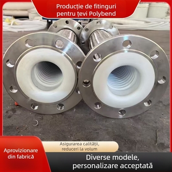 Furtun metalic împletit din oțel inoxidabil, cu flanșă și PTFE lining, pentru presiune înaltă