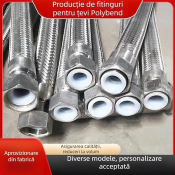 Furtun metalic împletit din oțel inoxidabil, cu flanșă și PTFE lining, pentru presiune înaltă