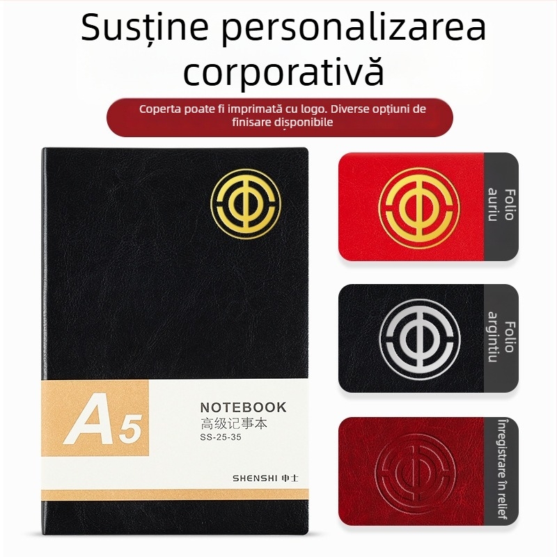 Caiet de birou cu copertă din piele PU, personalizabil, de lux pentru întâlniri și planificare