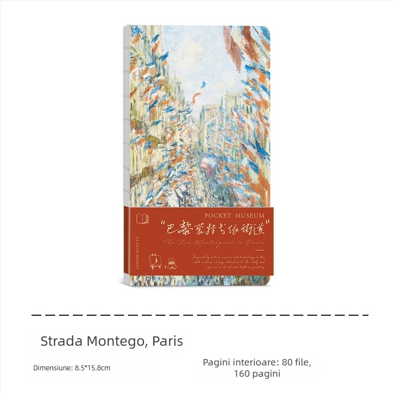 Seria Pocket Museum: pagini interioare goale, opere celebre în stil retro — carnet de notițe portabil