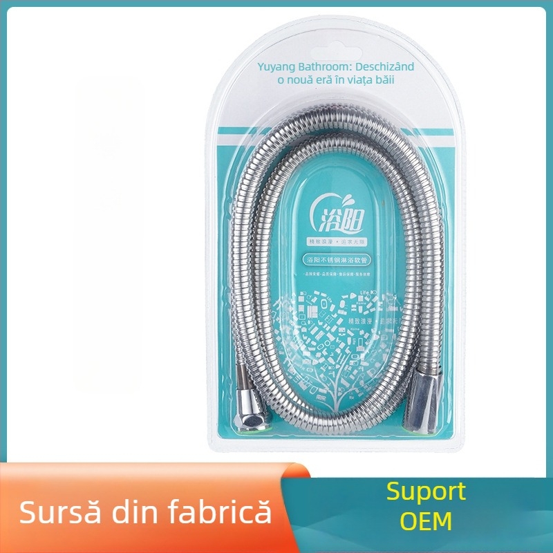 Furtun de duș din oțel inoxidabil 1,5 m cu cap de duș tip ploaie pentru baie