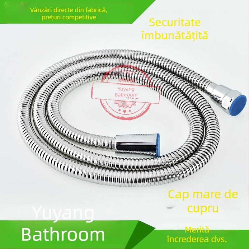 Furtun de duș din oțel inoxidabil 1,5 m cu cap de duș tip ploaie pentru baie