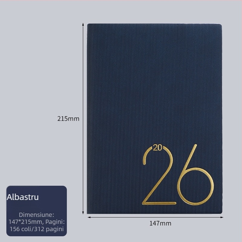 Planificator 2026 în limba engleză și spaniolă, carnet de itinerarii pe 365 de zile și calendar anual pentru eficiență la birou
