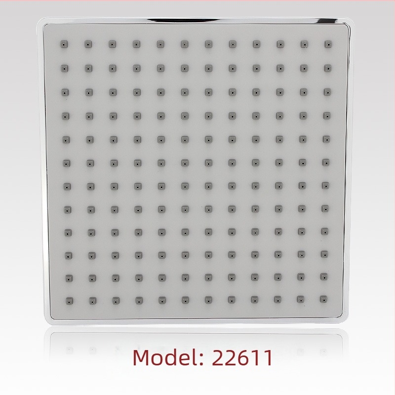 Cap de duș pătrat cu jet superior, ABS, 8 inch, electroplacat, montaj pe perete
