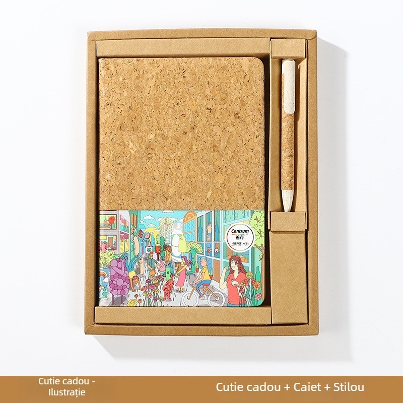 Caiet ecologic cu curea, set cadou, personalizat pentru afaceri, design creativ și modern