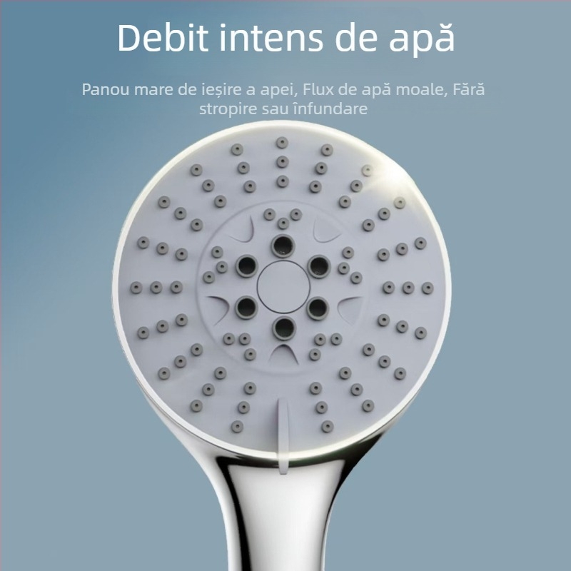 Set duș cu presiune, cap de duș cu găuri mari, din oțel inoxidabil, design modern rotund