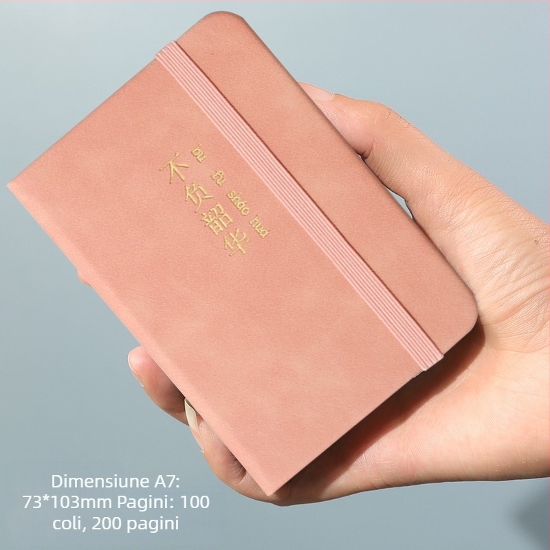 Notițe de buzunar A7 personalizabile pentru studenți – carnet portabil cu copertă din piele uzată, model 100-31