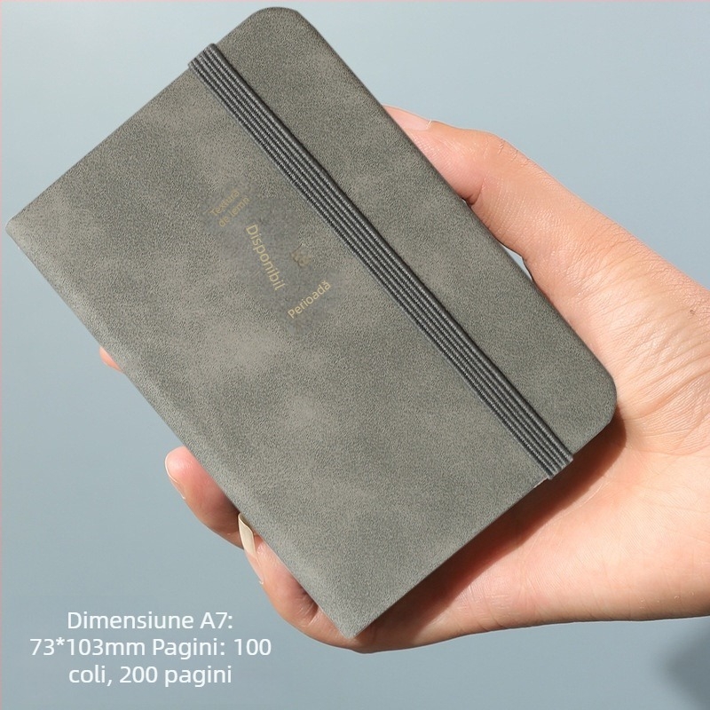 Notițe de buzunar A7 personalizabile pentru studenți – carnet portabil cu copertă din piele uzată, model 100-31