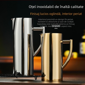 În stoc: Ceainic din oțel inoxidabil 304 cu pereți groși, corp drept, pentru apă rece și ceai.