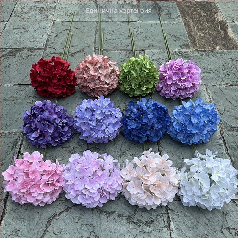 3D hidrangea – floare artificială mov pentru nuntă și decor în casă