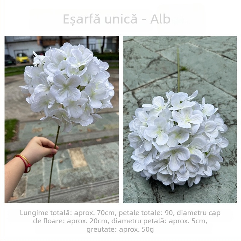 3D hidrangea – floare artificială mov pentru nuntă și decor în casă