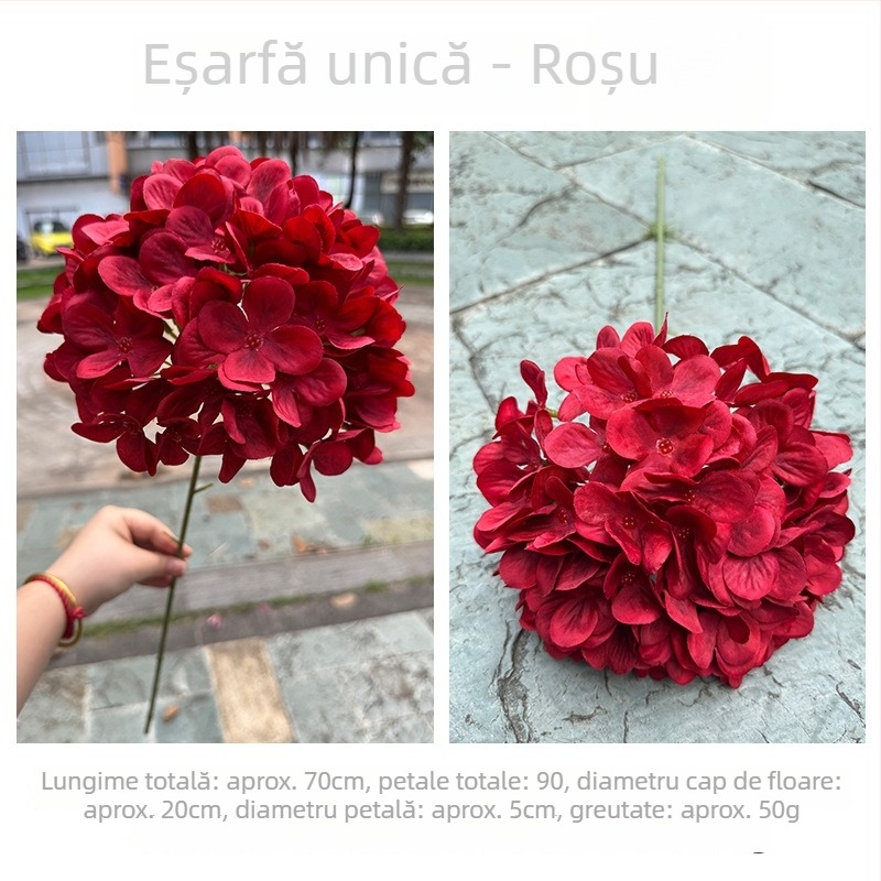 3D hidrangea – floare artificială mov pentru nuntă și decor în casă