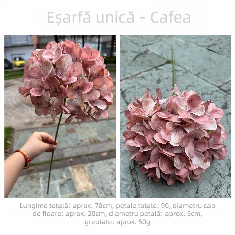 3D hidrangea – floare artificială mov pentru nuntă și decor în casă
