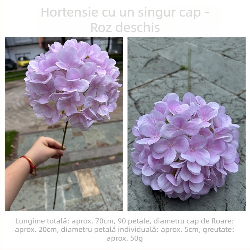 3D hidrangea – floare artificială mov pentru nuntă și decor în casă