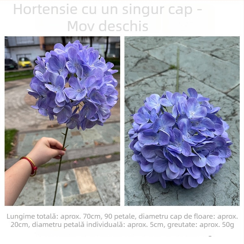 3D hidrangea – floare artificială mov pentru nuntă și decor în casă