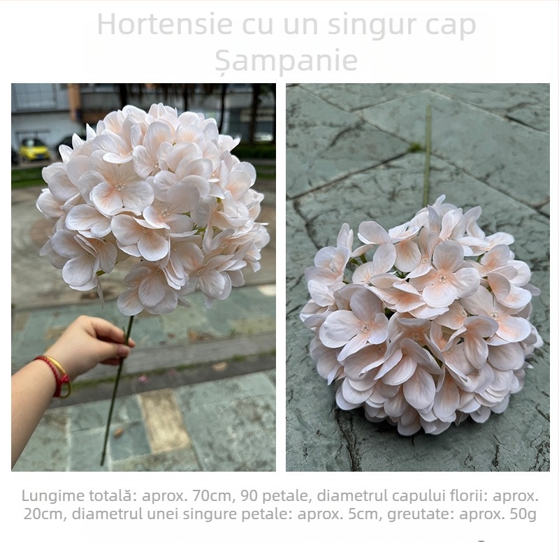 3D hidrangea – floare artificială mov pentru nuntă și decor în casă