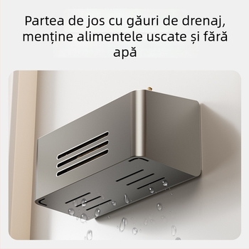Raft magnetic de perete pentru exteriorul frigiderului, cu placă emailată - organizator pentru ceapă, ghimbir și usturoi