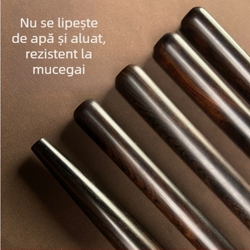 Rulou din lemn de santal mov pentru aluat, foi de găluște și chifle, mâner din lemn solid