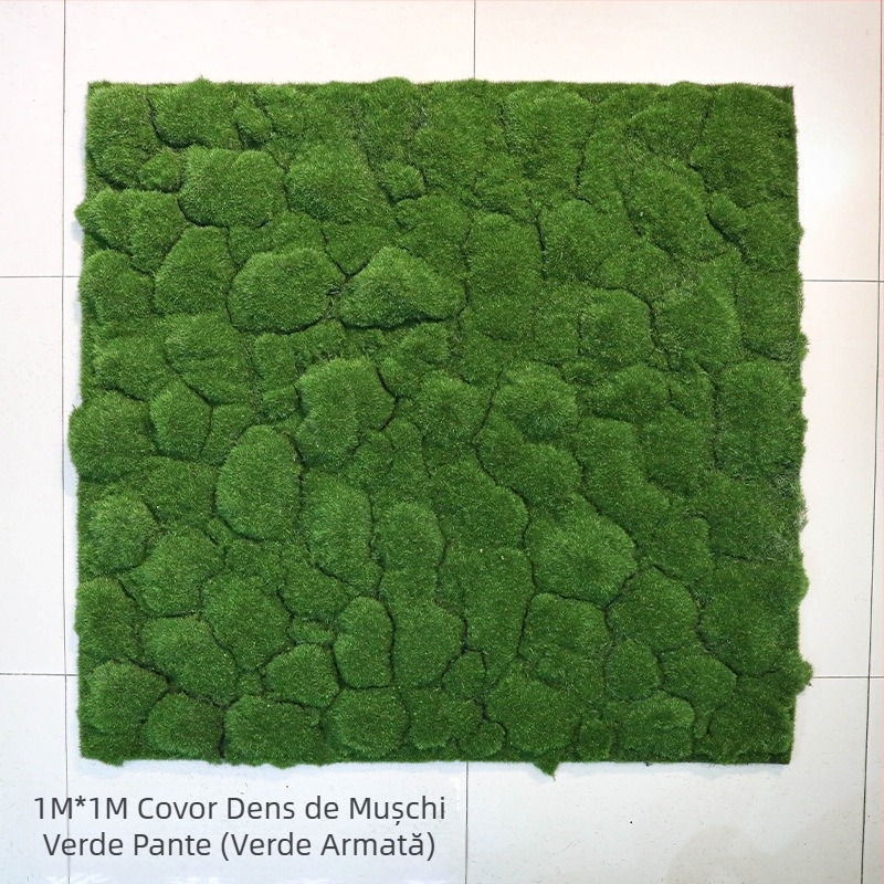 Mușchi artificial și gazon verde pentru decorarea pereților și a vitrinelor