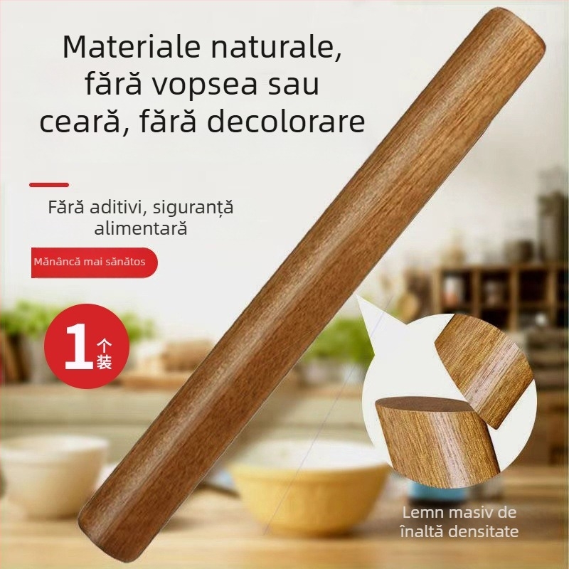 Rulou de aluat din lemn pentru uz casnic, disponibil în dimensiuni mici, medii și mari, lung, antiadeziv pentru foi de gyoza