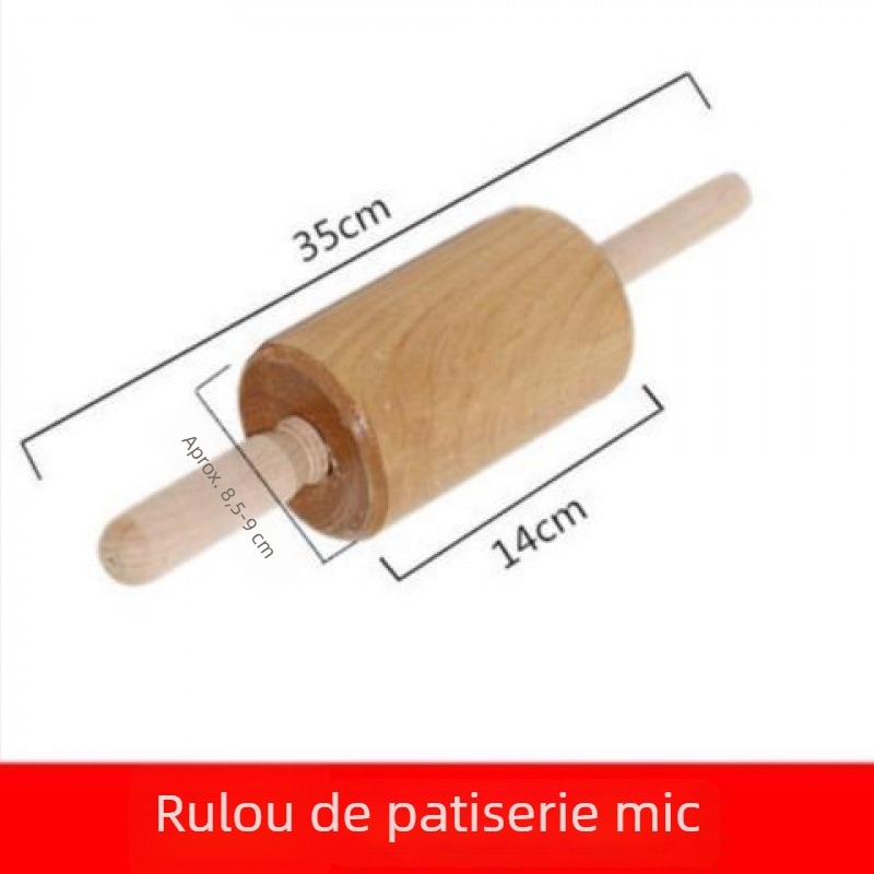 Rulou mare din lemn masiv pentru aluat, pentru bețișoare prăjite din aluat