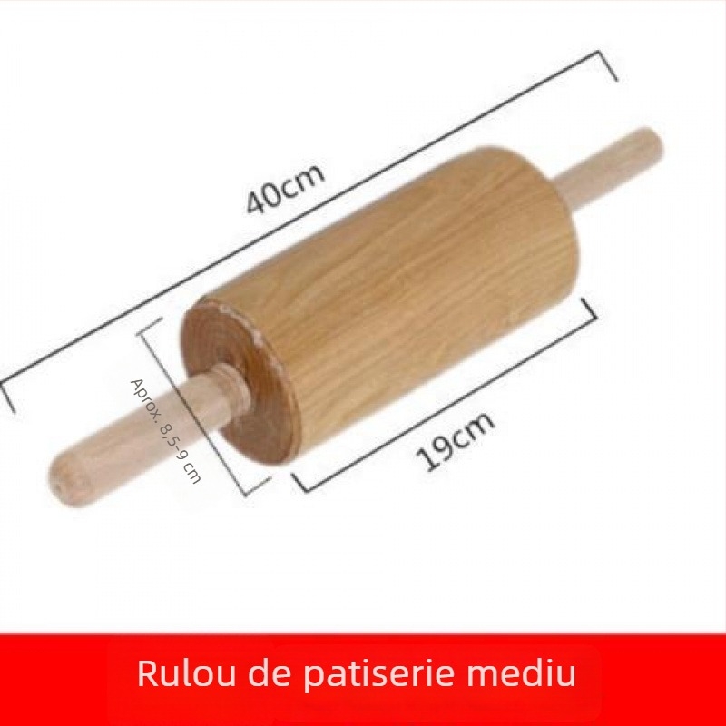 Rulou mare din lemn masiv pentru aluat, pentru bețișoare prăjite din aluat