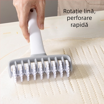 Set creativ de bucătărie din plastic: cuțit cu plasă pentru aluat, role de relief, perforator pentru aluat de plăcintă și rolă pentru pizza – unelte de patiserie
