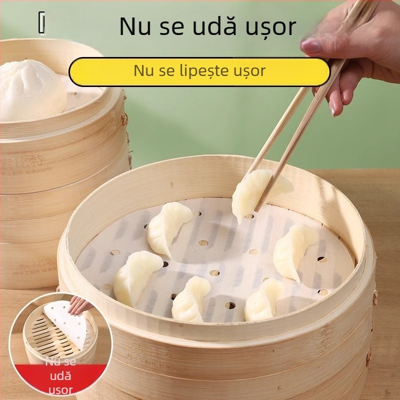 Hârtie de aburi din silicon pentru găluște la abur și chifle – antiaderentă, pentru uz casnic sau comercial