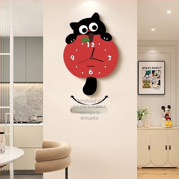 Ceas de perete drăguț pentru living, 2025 nou model, design minimalist creativ pentru decor de casă, funcționare silențioasă, pentru sufragerie
