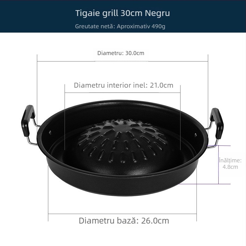 Thai-stil hot pot și grătar, antiaderentă, 2 în 1 oală rotundă portabilă pentru uz casnic sau comercial