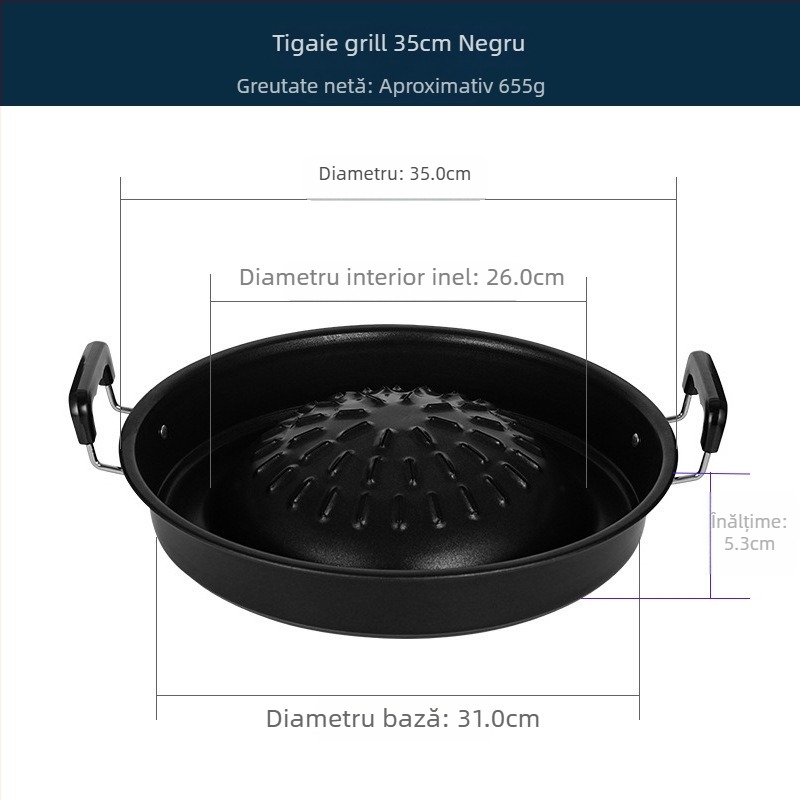 Thai-stil hot pot și grătar, antiaderentă, 2 în 1 oală rotundă portabilă pentru uz casnic sau comercial