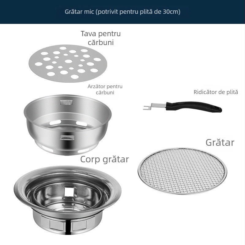 Thai-stil hot pot și grătar, antiaderentă, 2 în 1 oală rotundă portabilă pentru uz casnic sau comercial