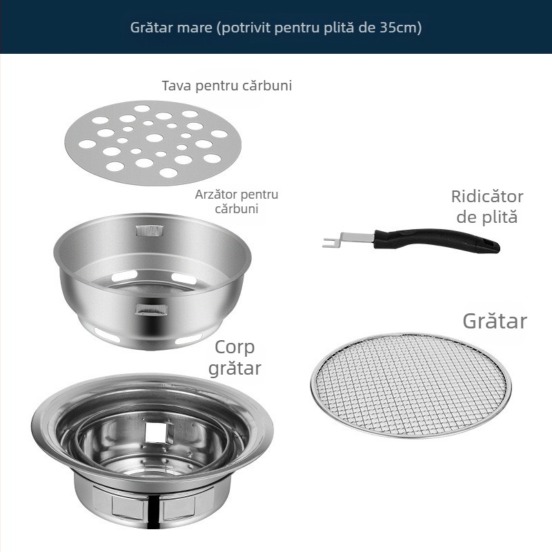 Thai-stil hot pot și grătar, antiaderentă, 2 în 1 oală rotundă portabilă pentru uz casnic sau comercial
