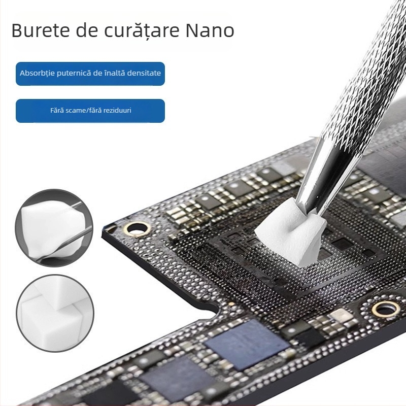 Burete de curățare cu densitate înaltă și nano-tehnologie, cu absorbție puternică și fără reziduuri, pentru reparații ale telefoanelor mobile, curățarea plăcilor de bază și îndepărtarea adezivului.