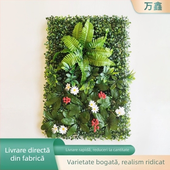 Perete decorativ cu plante artificiale și eucalipt, pentru decor interior, fundal și semn de intrare