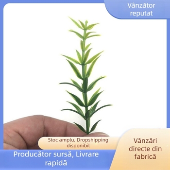 11 cm Bonsai artificial cu plante acvatice, flori, viță de gazon și coronițe — plante decorative pentru acvariu, grădină și decor de nuntă