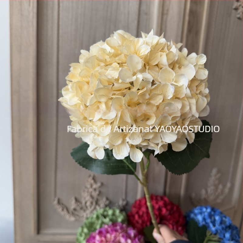 Endless Summer hortensie, tulpină unică, imprimată 3D, floare artificială mare pentru decor de casă și recuzită pentru fotografie