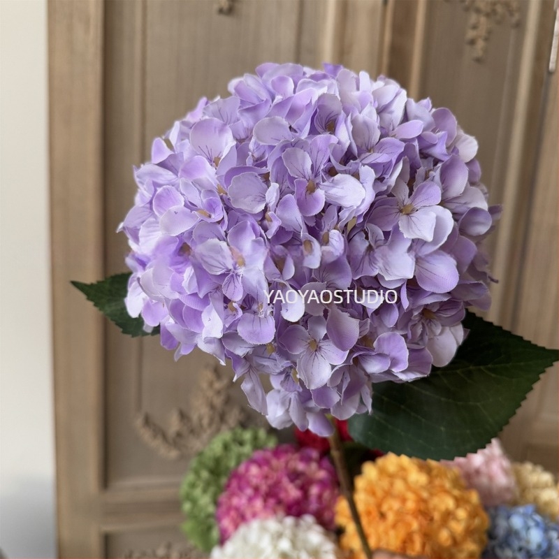 Endless Summer hortensie, tulpină unică, imprimată 3D, floare artificială mare pentru decor de casă și recuzită pentru fotografie