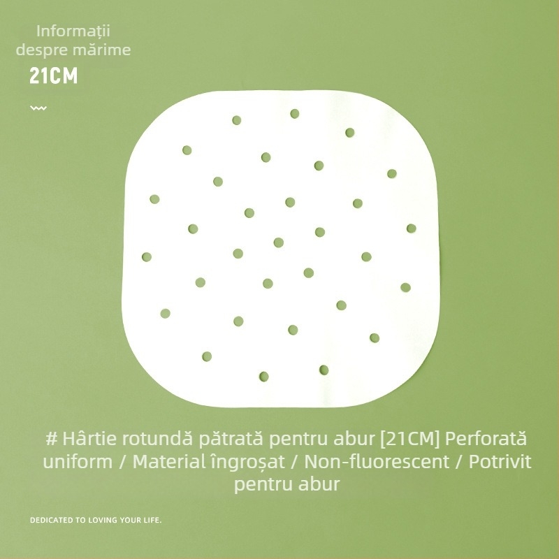 Hârtie pentru aburi alimentare, pentru chifle și mantou, hârtie pătrată pentru aburi, cu strat de silicon, pentru uz casnic